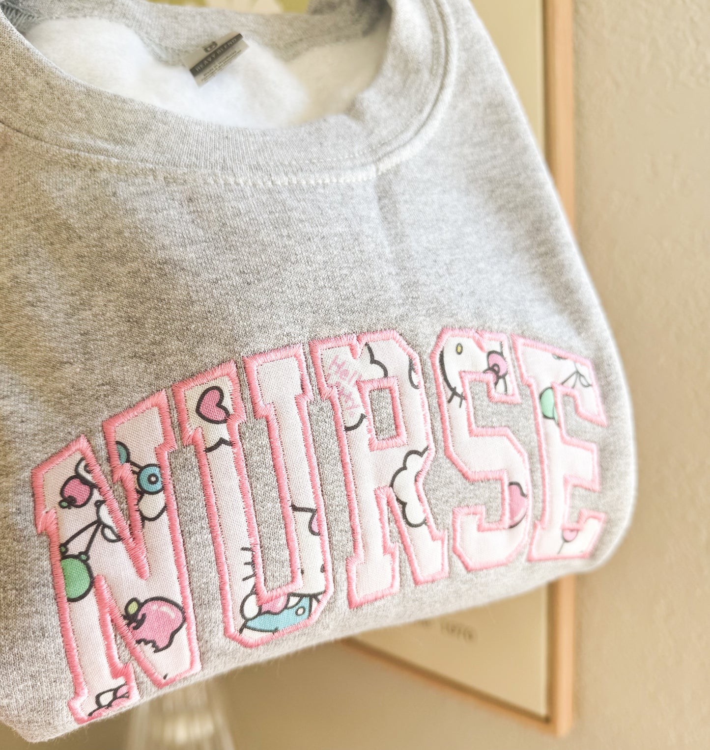 Nurse Embroidered Applique Sweatshirt