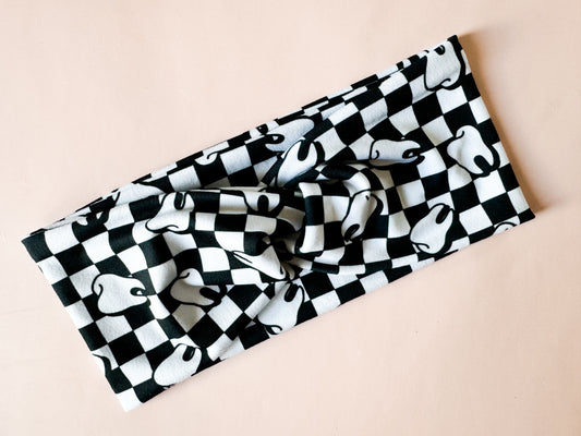 NEW Black and White Checkered Tooth Headband