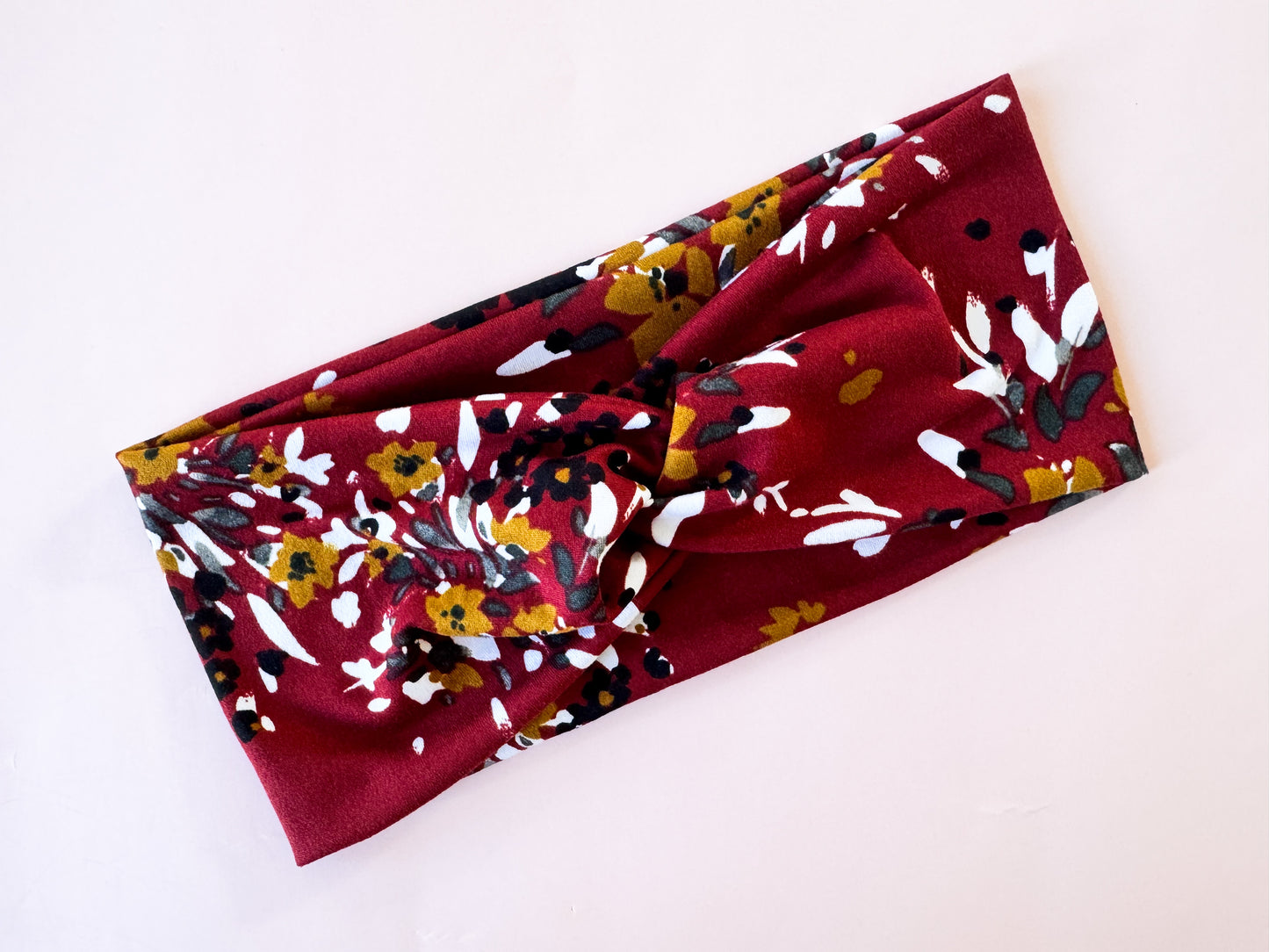 New Burgundy Floral Bouquet Headband