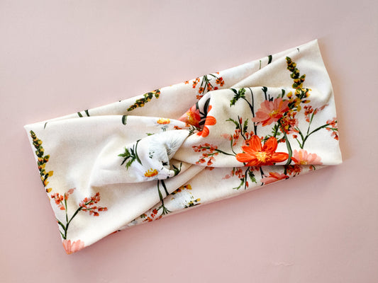 Floral Vintage Bouquet Twist Headband