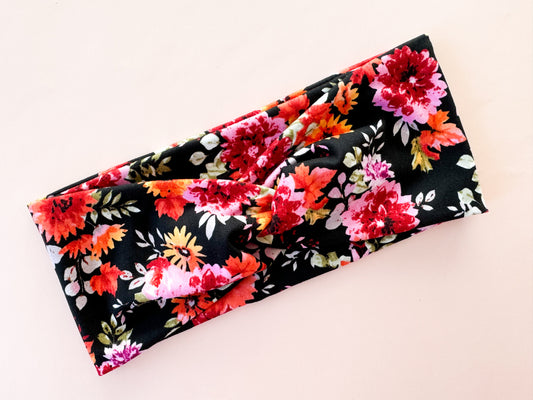 New Midnight Flowers Headband