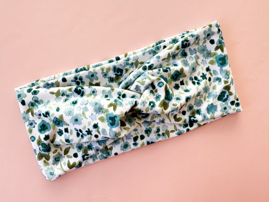 New Blue Ditsy Flowers Headband