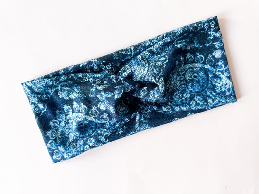 New Blue Paisley Headband