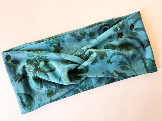 New Deep Teal Floral Headband