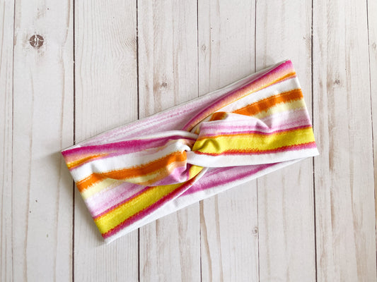 Sunrise Stripes Twist Fabric Headband