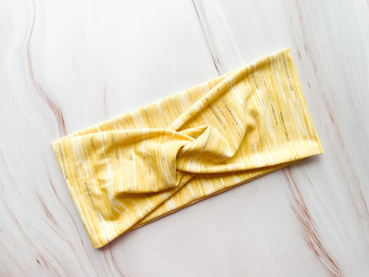 Yellow Foil Twist Headband