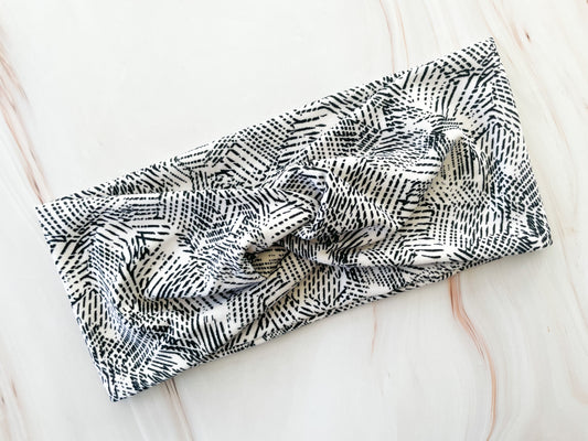 Black Lines Twist  Headband